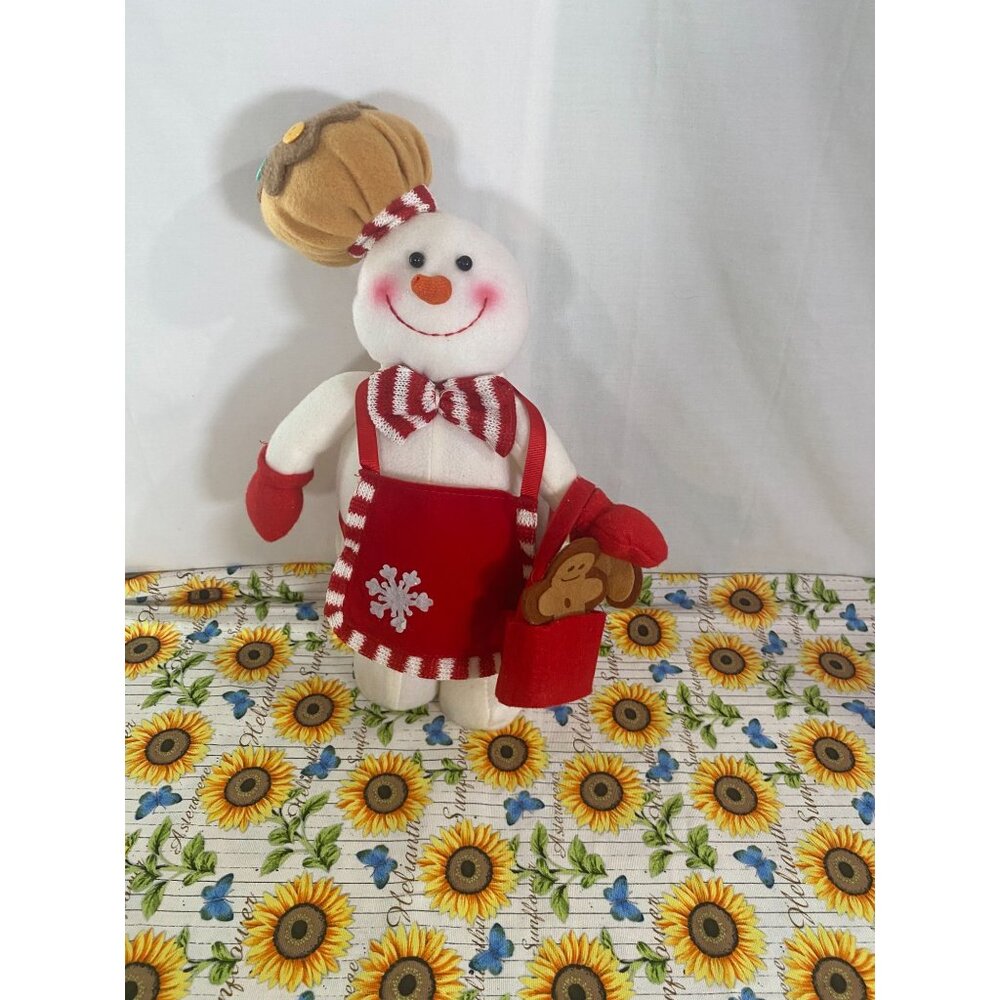 Baking Snowman with Muffin Hat Apron & Basket Plush